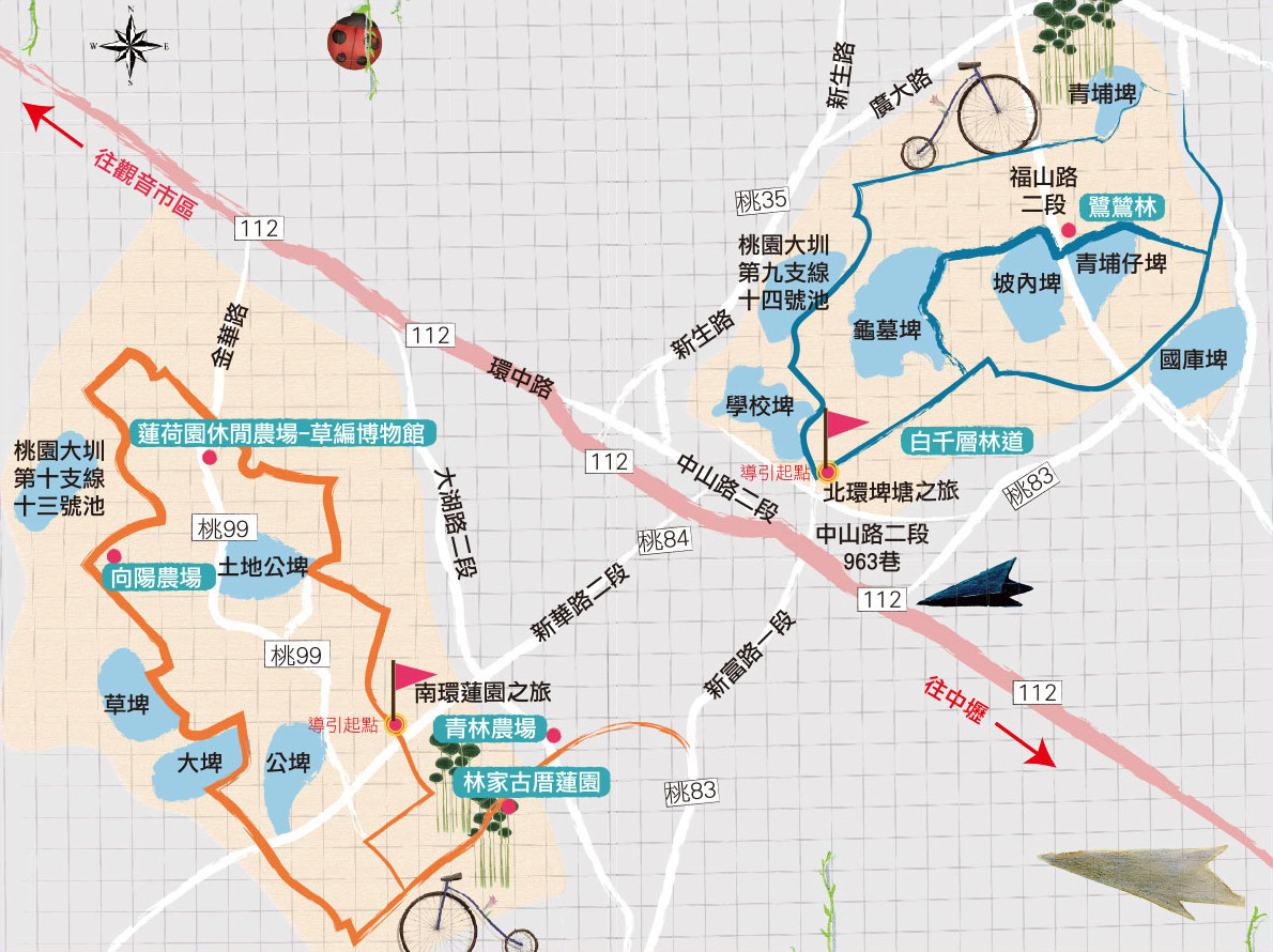 观音南北环自行车道路线图